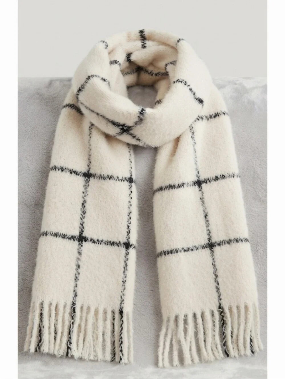 New A New Day Women's Knit Scarf with Fringe - Sour Cream